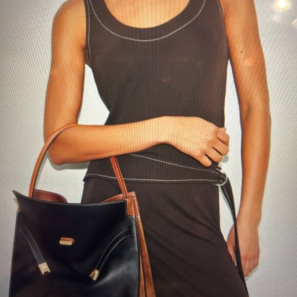 BLACKI LARGE TORY BURCH LEE RADZIWILL DOUBLE BAG WITH DUST BAG - Picture 9 of 9